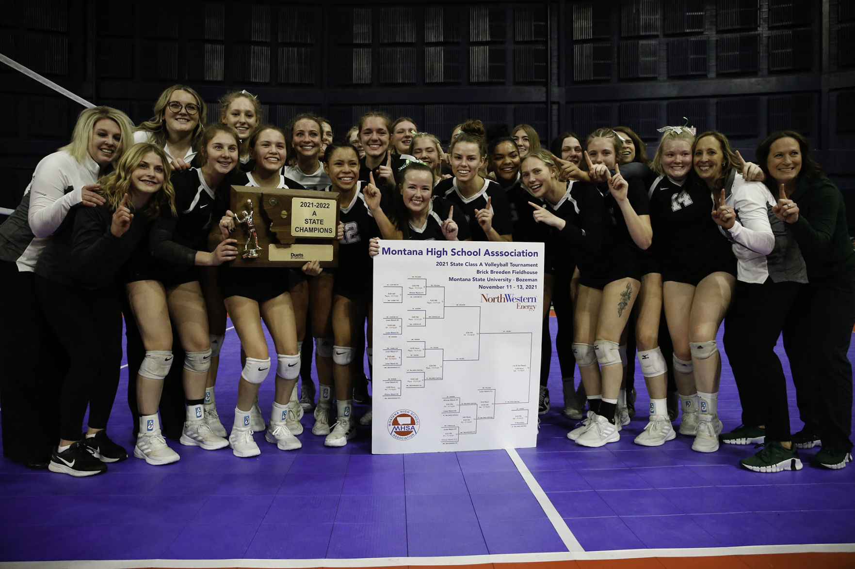 2021 State A volleyball champions - Billings Central Rams